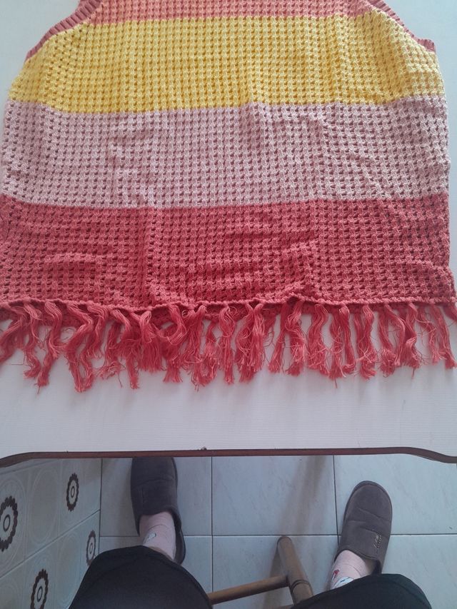 Chaleco flecos hombre multicolor