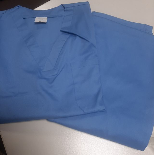 Uniforme sanitario limpieza trabajo azul  40 42