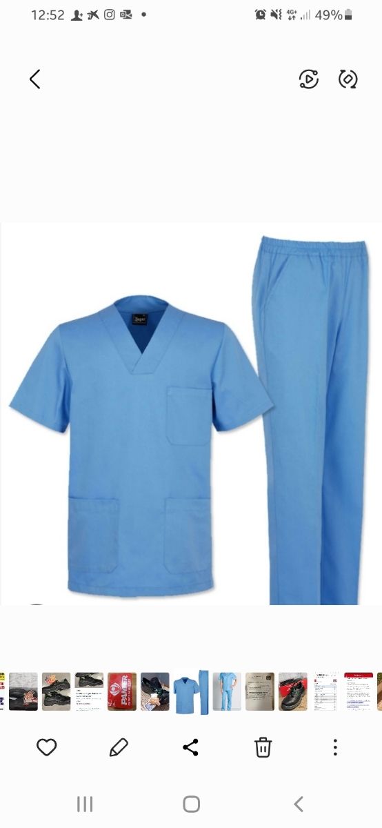 Uniforme sanitario limpieza trabajo azul  40 42
