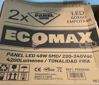 Paneles Led 48W 60x60 6000k