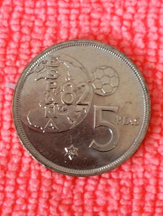 Moneda de 5 pts, del Mundial Mundial 82,