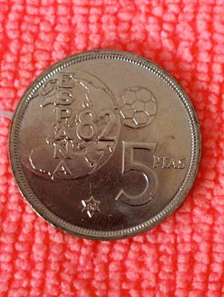 Moneda de 5 pts, del Mundial Mundial 82,