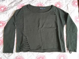 Maglione crop verde