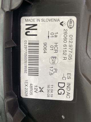 Faro izq Renault Captur