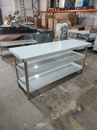 MESA DOBLE ACERO INOX 1,8M