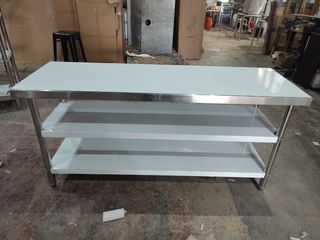 MESA DOBLE ACERO INOX 1,8M