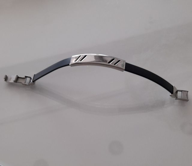 PULSERA ACERO CAUCHO 