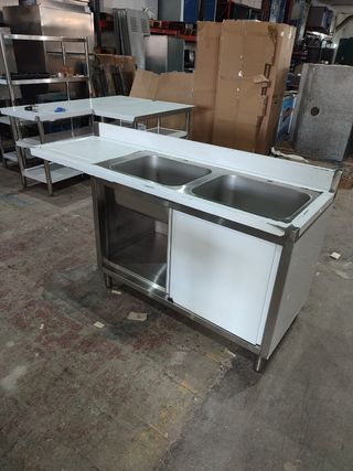 FREGADERO DOBLE ACERO INOX 1,8M