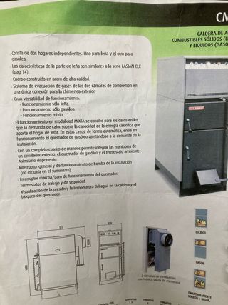 Caldaia a legna e gasolio CMX 36 del produttore Lasian + serbatoio di gasolio