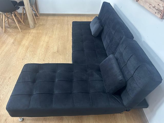 Sofá negro barato y económico.