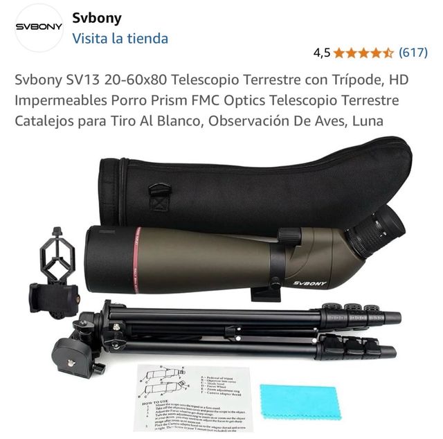 SVBONY SV13 telescopio terrestre tiro