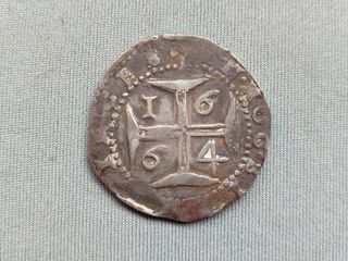 Meio Cruzado, 1664; moeda de prata (Portugal)