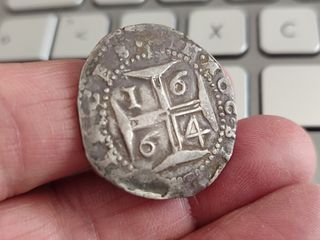 Meio Cruzado, 1664; moeda de prata (Portugal)