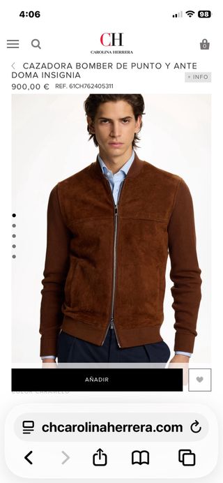Cazadora de punto y ante