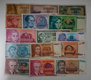 Lote billetes de Yugoslavia II