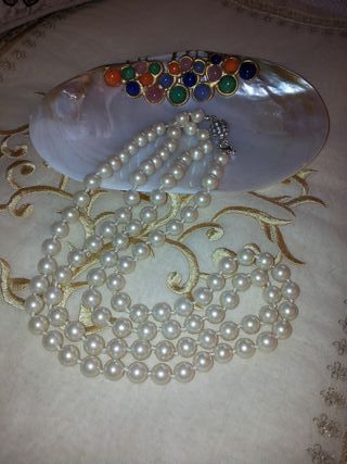 Collar perlas alta bisutería perfecto
