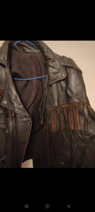 Cazadora cuero flecos