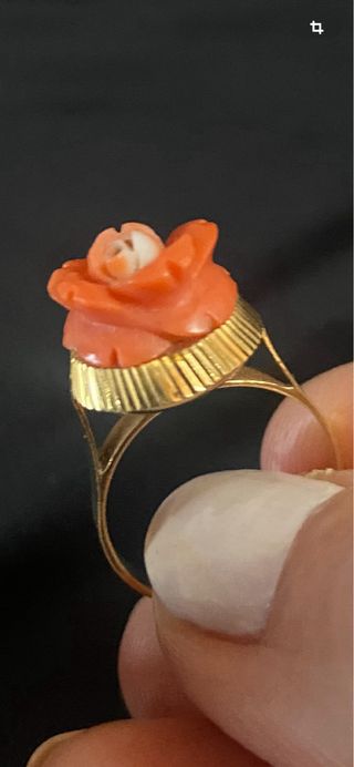 Pendientes vintage de 1960 de oro y rosas de coral