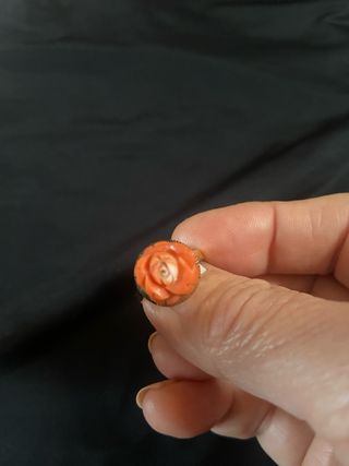 Pendientes vintage de 1960 de oro y rosas de coral