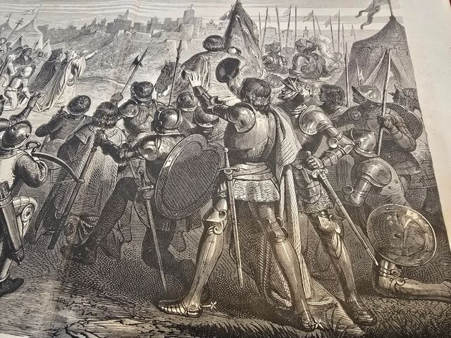 Hoja Grabado Sitio y toma de la Ciudad de Granada
