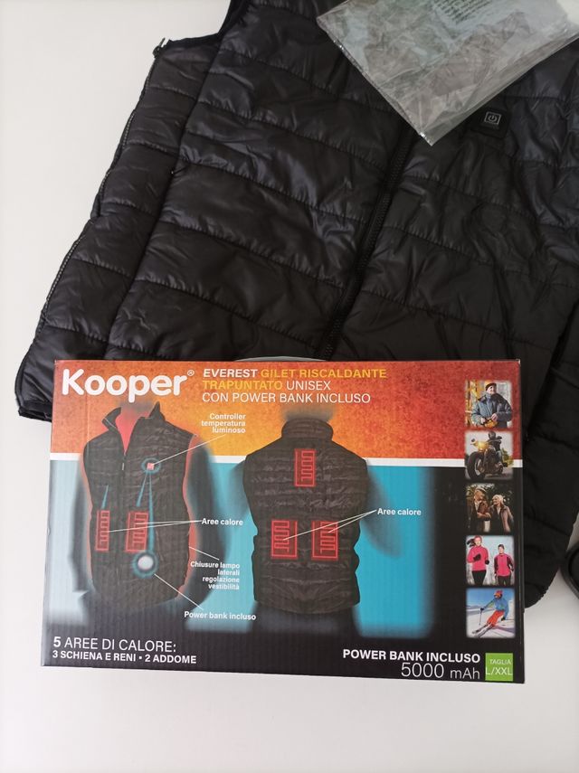 Gilè riscaldante unisex con power bank