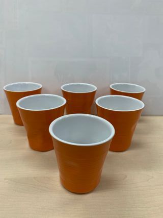 Set bicchieri in ceramica colore arancio