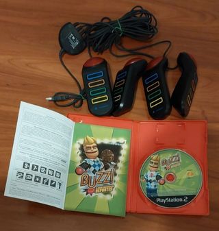 PS2 Consola y 2 micrófonos Regalo Buzz y 4 mandos