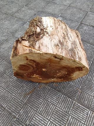 Tronco mesa rústica castaño