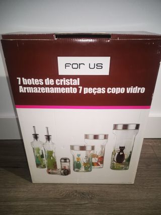 Set 7 botes de cristal Nuevo en su caja