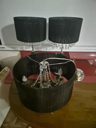 Lamparas de mesitas y lámpara de techo vintage