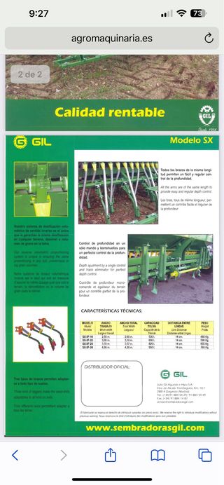 Sembradora cereal Gil SX3F25