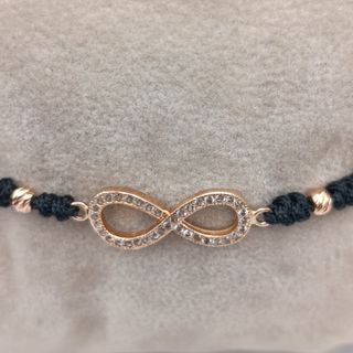Pulsera macramé Oro rosa 18k-Infinito