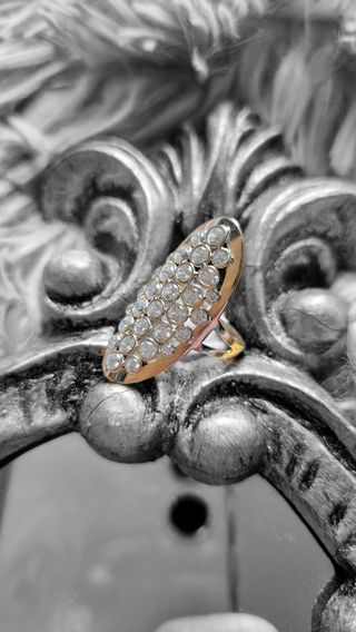Anillo Oro Piedras Brillantes