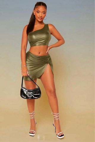 Conjunto top y falda fiesta mujer