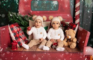 Decorado de Navidad para fotografía profesional