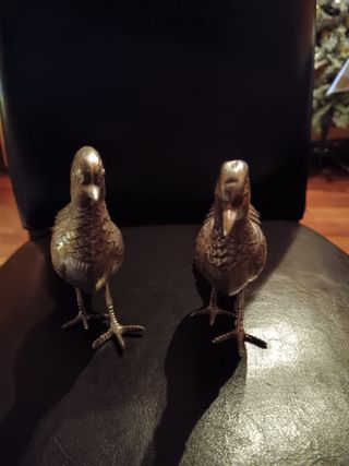 Pareja de pájaros de plata