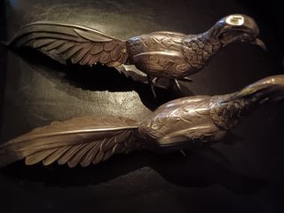 Pareja de pájaros de plata