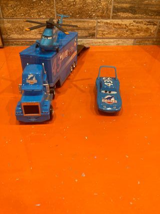 Camión y coche +helicóptero de metal cars dinoco43