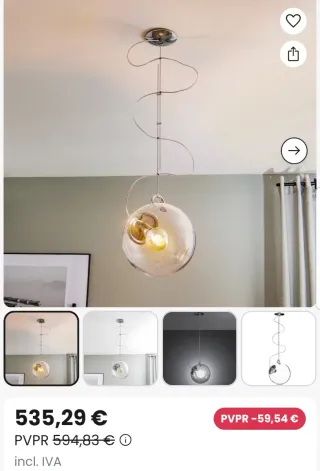 Lampara de suspensión vintage Miconos de Artemide