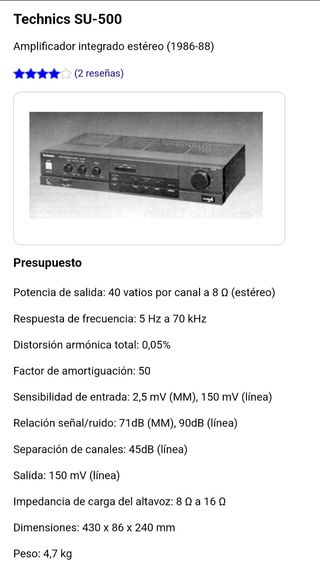 Amplificador Technics SU-500