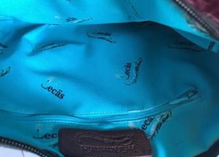 Bolso piel y pelo negro burdeos 
