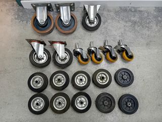 Ruota girevole con freno e gomma