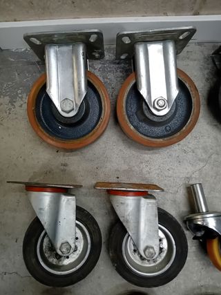 Ruota girevole con freno e gomma