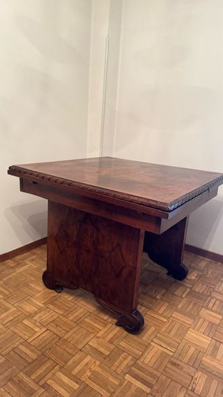 mesa cuadrada extensible. vintage antigua