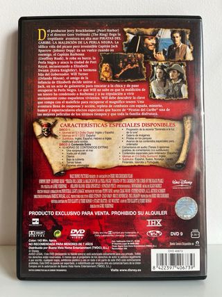 DVD Piratas del Caribe. La maldición Perla Negra.