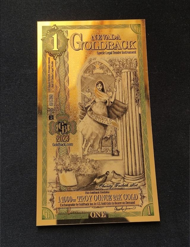 Billete 1 Goldback - Nevada oro 24K