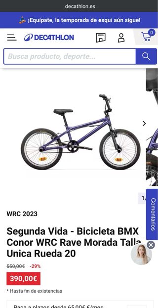 Bicicleta bmx CONOR RAVE a estrenar al 50% precio 