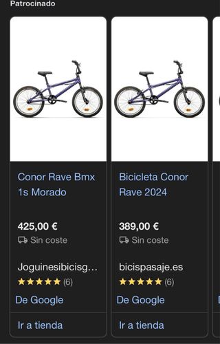 Bicicleta bmx CONOR RAVE a estrenar al 50% precio 