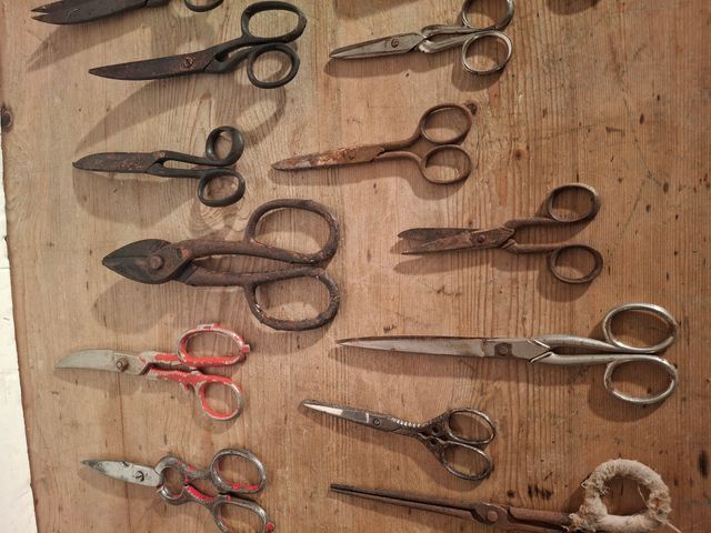 Collezione di forbici di tutti i tipi vintage
