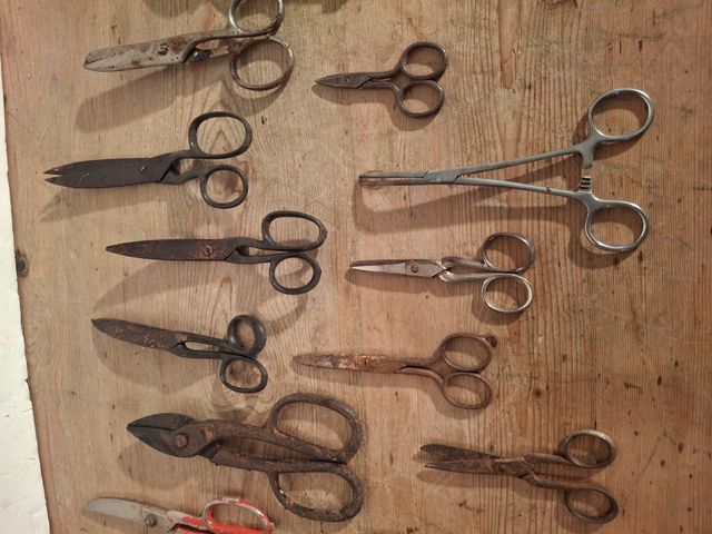 Collezione di forbici di tutti i tipi vintage